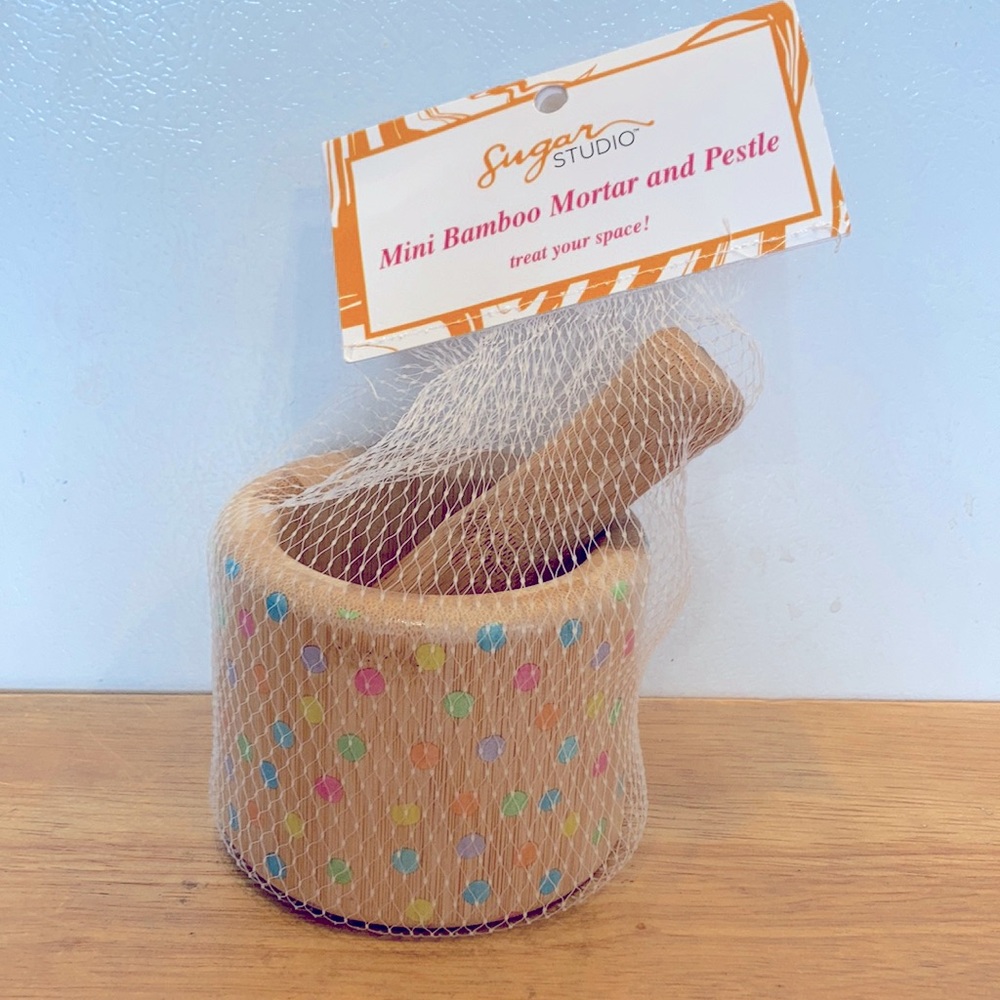 Mini Bamboo Mortar & Pestle